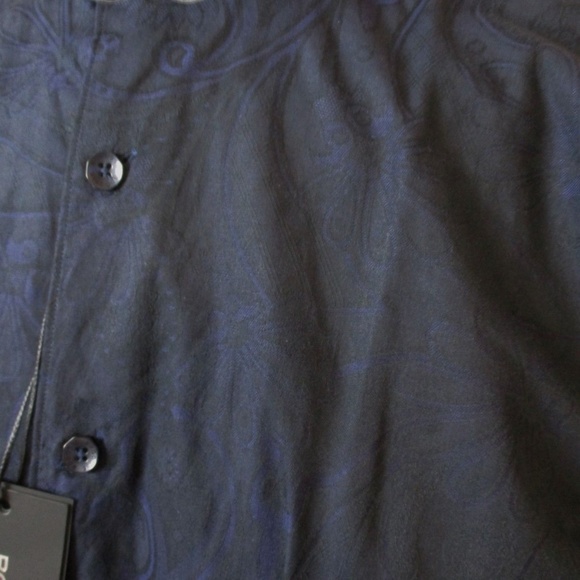 Bogosse Mens Blue Print Button Front Shirt New - Picture 2 of 8